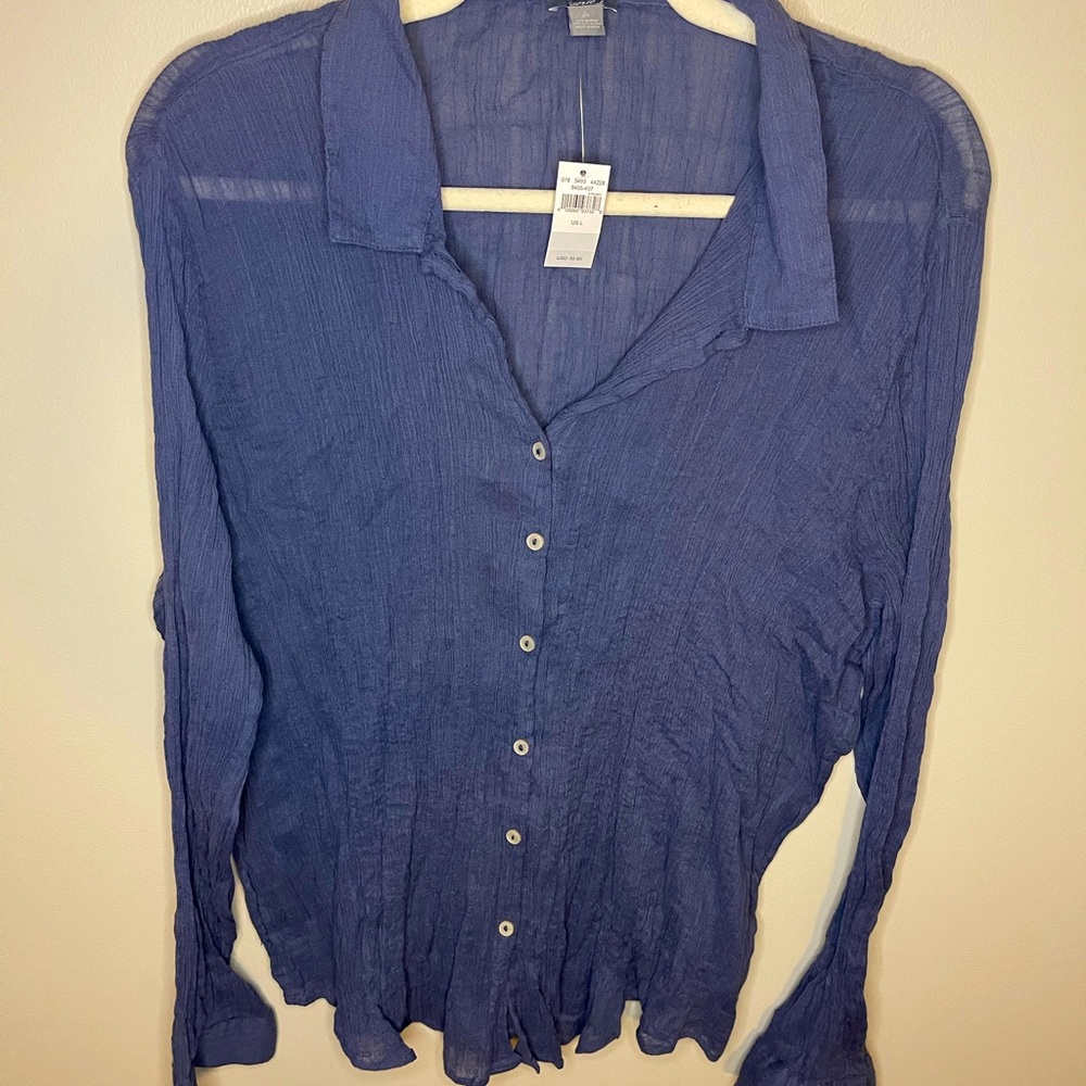 NWT Aerie Scrunched and Sheer Long Sleeve Blouse 🖤